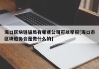 海口区块链骗局有哪些公司可以举报[海口市区块链协会是做什么的]