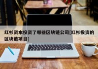 红杉资本投资了哪些区块链公司[红杉投资的区块链项目]